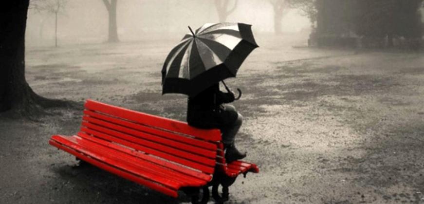 bench rain